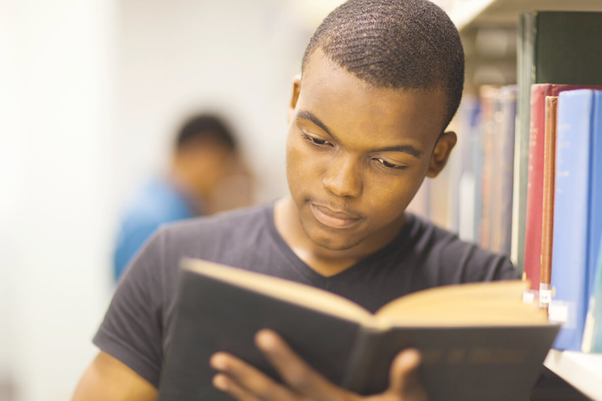 Student working independently at a desk